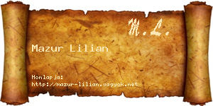 Mazur Lilian névjegykártya